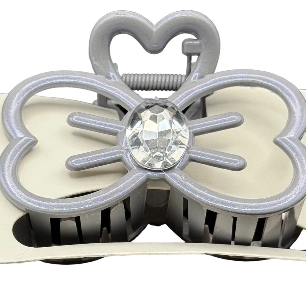 Silver Butterfly‎ Claw Clip Rhinestone Hair Accessory Women Fashion